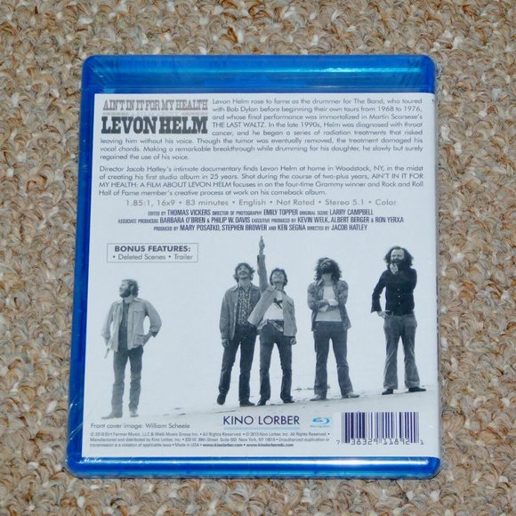 Ain't In It For My Health: A Film About Levon Helm Blu-ray Brand New Kino Lorber - Picture 2 of 5